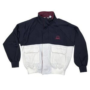 Vintage Christian Dior Fleece Zipper Sweatshirt Jacket Black Cream XL